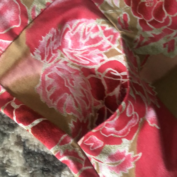 Express Design Studio Pink Floral Cotton Skirt 8 - Picture 5 of 7